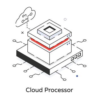 Trendy Cloud Processor vector
