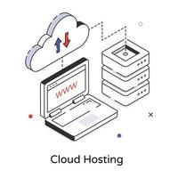 Trendy Cloud Hosting vector