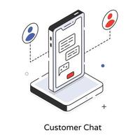 Trendy Customer Chat vector