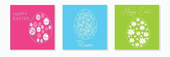 Square card for Easter. Banner or card for Easter holiday with abstract eggs. Vector illustration.