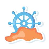 Trendy Ship Wheel vector