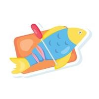 Trendy Cutting Fish vector