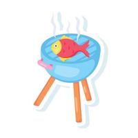 Trendy Grilling Fish vector