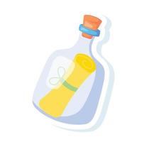 Trendy Bottle Message vector