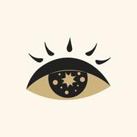 Vintage celestial eye vector