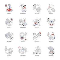 paquete de iconos isométricos de energía y potencia vector