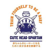 Vector Illustration Cute Head Spartan for Tshirt