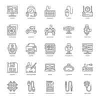 paquete de iconos de computadora y hardware para el diseño de su sitio web, logotipo, aplicación e interfaz de usuario. diseño de esquema de icono de computadora y hardware. ilustración de gráficos vectoriales y trazo editable. vector