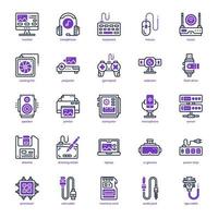 Computer and Hardware icon pack for your website design, logo, app, and user interface. Computer and Hardware icon mixed design. Vector graphics illustration and editable stroke.