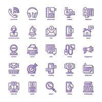 Contact Us icon pack for your website design, logo, app, and user interface. Contact Us icon basic line gradient design. Vector graphics illustration and editable stroke.