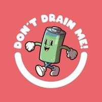 Battery character giving a positive message vector illustration. Tech, energy, motivation design concept.