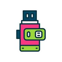 icono de pendrive para su sitio web, móvil, presentación y diseño de logotipo. vector