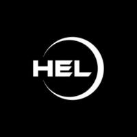 HEL letter logo design in illustration. Vector logo, calligraphy designs for logo, Poster, Invitation, etc.