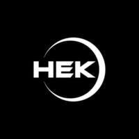 HEK letter logo design in illustration. Vector logo, calligraphy designs for logo, Poster, Invitation, etc.