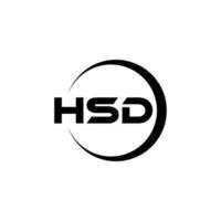 diseño del logotipo de la letra hsd en la ilustración. logotipo vectorial, diseños de caligrafía para logotipo, afiche, invitación, etc. vector