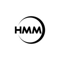 HMM letter logo design in illustration. Vector logo, calligraphy designs for logo, Poster, Invitation, etc.