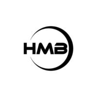 HMB letter logo design in illustration. Vector logo, calligraphy designs for logo, Poster, Invitation, etc.