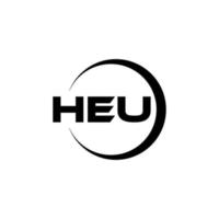 HEU letter logo design in illustration. Vector logo, calligraphy designs for logo, Poster, Invitation, etc.