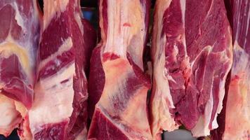 Raw Fresh Marbled Meat Steak On Chopping Board video