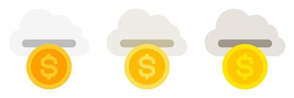 dinero en la nube en estilo plano aislado vector