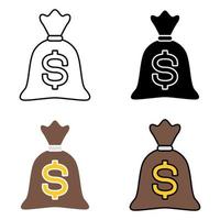 Money Sack in flat style isolated vector