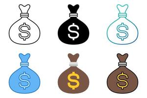 Money Sack in flat style isolated vector