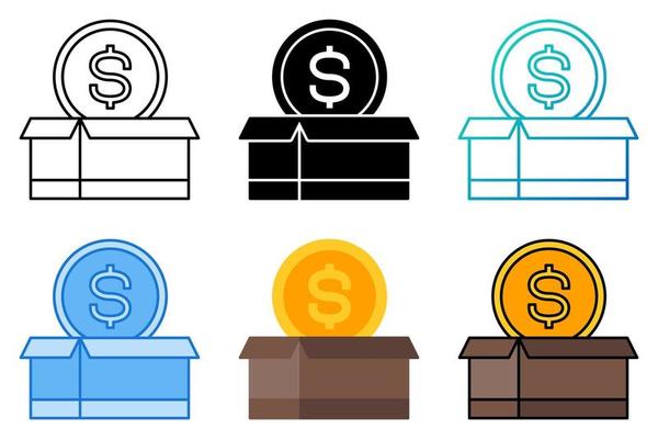 Money Box in flat style isolated