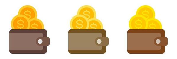 Cash Wallet in flat style isolated vector