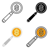 Search Money in flat style isolated vector