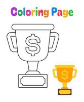 Coloring page with Prize Money for kids vector