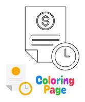 Coloring page with Time Management for kids vector