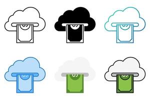 Cloud Money in flat style isolated vector