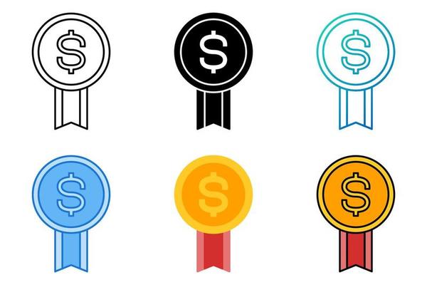 Dollar Badge in flat style isolated