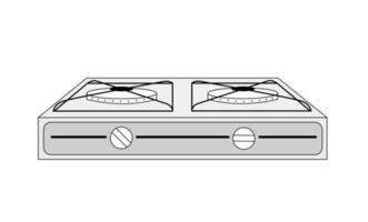 Two-burner stove on a white background vector