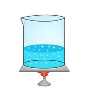 Vaso de vidrio con ilustración de vector de agua hirviendo