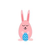 Doodle bunny egg icon. vector