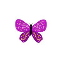 Doodle butterfly with floral decor. vector