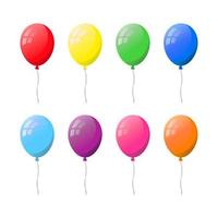 Set of flat helium balloons. vector