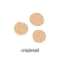 Doodle round crispbread. vector