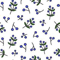 Seamless pattern with blueberry twigs. vector