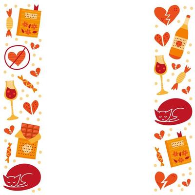 Poster with doodles for anti Valentine s day.
