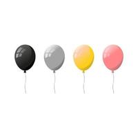 Colorful flat helium balloons. vector