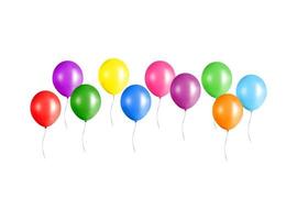 Group of helium balloons. vector