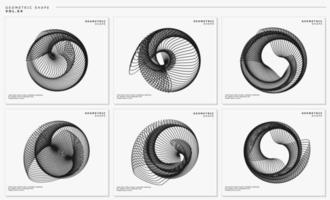 conjunto de vectores de diseño abstracto de líneas dinámicas. paquete de plantilla abstracta de línea digital.