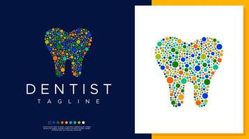 Detailed circle decorative dental tooth logo. Abstract dentist logo design. vector