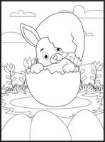 Happy Easter Coloring Pages for Kids vector