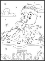 Happy Easter Coloring Pages for Kids vector