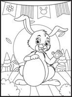 Happy Easter Coloring Pages for Kids vector