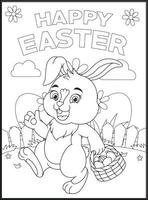 Happy Easter Coloring Pages for Kids vector