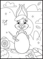 Happy Easter Coloring Pages for Kids vector